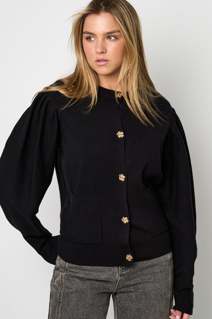Cardigan with floral buttons h5Picture7